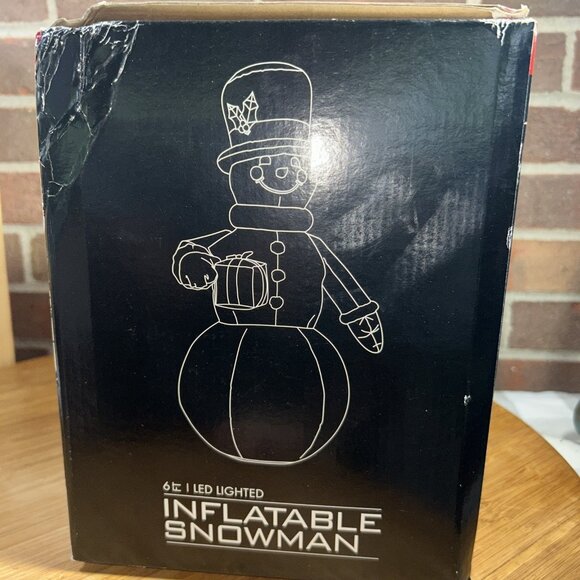 Living Solutions Holiday 6’ Airblown Inflatable Snowman Yard Decor LED Lights - Picture 2 of 6